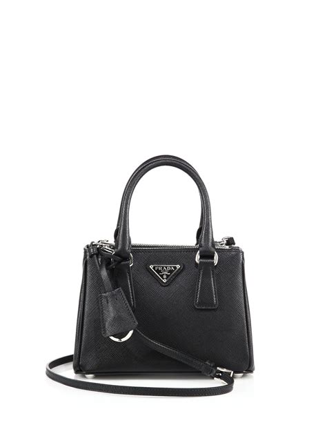 prada saffiano mini double zip tote black|prada saffiano lux tote small.